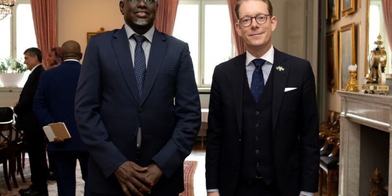In an esteemed gathering on August 4th, 2023, His Excellency Ambassador BB Hamman and the distinguished Minister of Foreign Affairs of Sweden, His Excellency Tobias Billstrom.