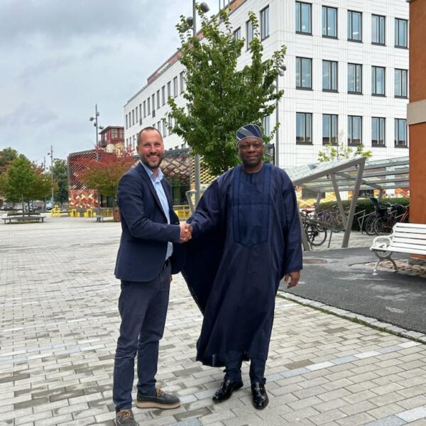 Amb. Dr. T.A. Elias-Fatile, CDAai/Head of Mission at a Meeting with the Mayor of Uppsala, Mr. Eric Pelling, Chairman Uppsala Business Council, Mr Stefan Hanna and some Uppsala-based company representatives to explore potential collaborations with Nigeria in some key sectors.