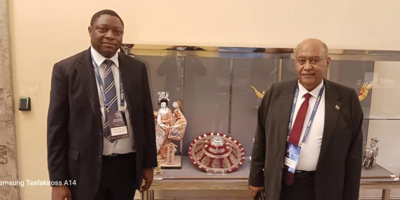 Amb. Elias-Fatile, CDAai/Head of Mission with the Head of Mission, Embassy of Ethiopia in Stockholm at the 2025 Nordic-African Business Summit in Oslo, Norway.
